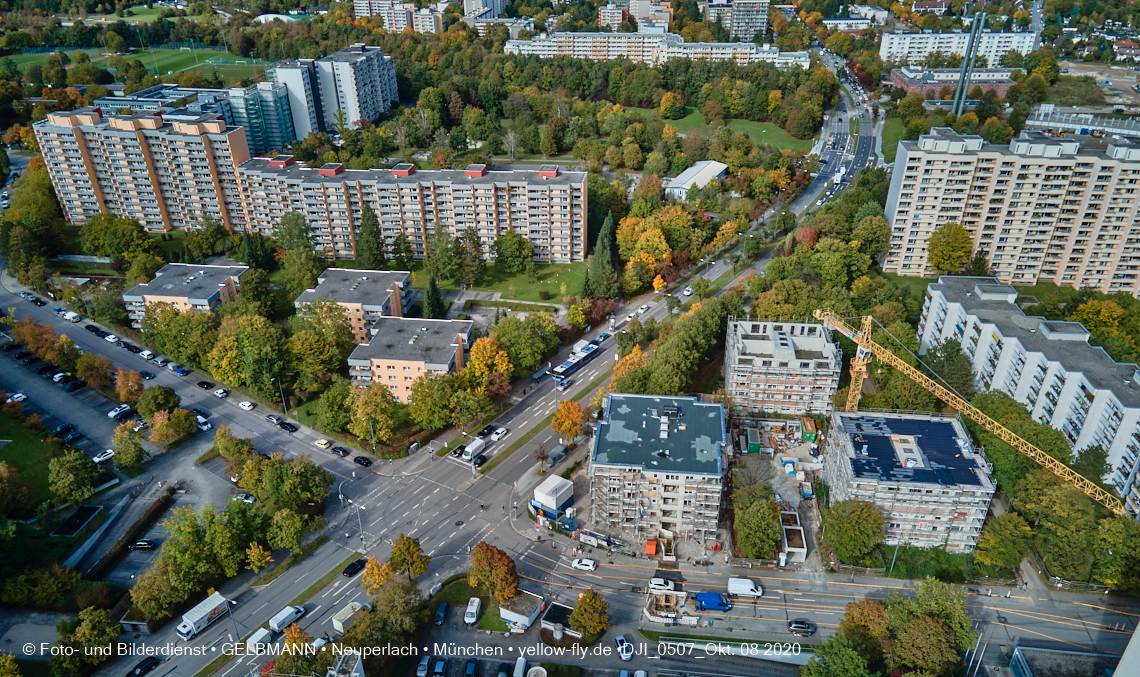 08.10.2020 - Aufstockungsbaustelle Oskar-Maria-Graf-Ring in Neuperlach